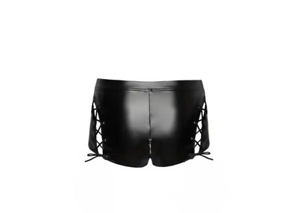 F292 Powerwetlook Shorts mit Schnürrung von Noir Handmade - Panty / Shorty
