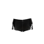 F292 Powerwetlook Shorts mit Schnürrung von Noir Handmade - S / schwarz - Panty / Shorty