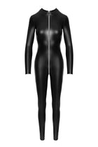 F293 Powerwetlook Catsuit mit Frontreißverschluss von Noir Handmade - S / schwarz - Overall