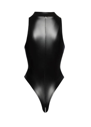 F294 Powerwetlook Bodysuit mit Frontreißverschluss von Noir Handmade - Body