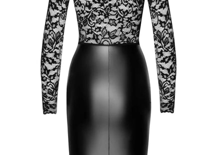 F295 halblanges Wetlook Kleid mit Spitze von Noir Handmade - Kleid