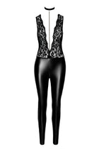 F298 Deep-V-Catsuit von Noir Handmade - S / schwarz - Bodystocking/Catsuit