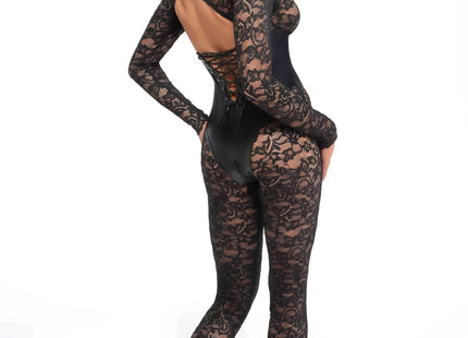 F299 Bodystocking mit Unterbrust-Corsage von Noir Handmade - Bodystocking-Ouvert