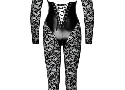 F299 Bodystocking mit Unterbrust-Corsage von Noir Handmade - Bodystocking-Ouvert