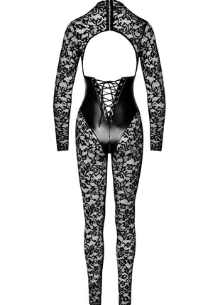 F299 Bodystocking mit Unterbrust-Corsage von Noir Handmade - Bodystocking-Ouvert