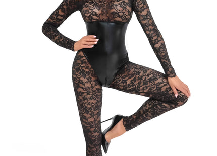 F299 Bodystocking mit Unterbrust-Corsage von Noir Handmade - Bodystocking-Ouvert