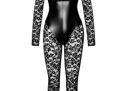 F299 Bodystocking mit Unterbrust-Corsage von Noir Handmade - S / Black - Bodystocking-Ouvert
