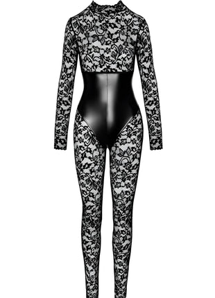 F299 Bodystocking mit Unterbrust-Corsage von Noir Handmade - S / Black - Bodystocking-Ouvert