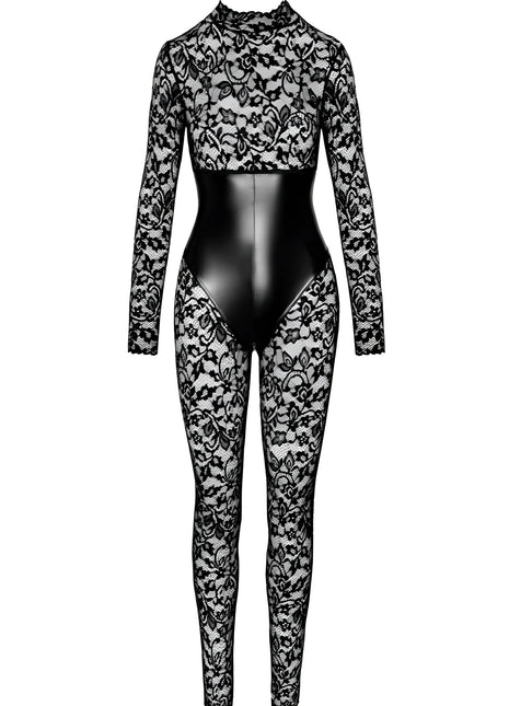 F299 Bodystocking mit Unterbrust-Corsage von Noir Handmade - S / Black - Bodystocking-Ouvert