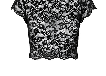 F303 bauchfreies Top aus Spitze von Noir Handmade - S / Black - Top