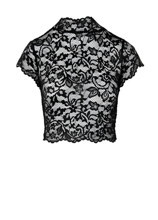 F303 bauchfreies Top aus Spitze von Noir Handmade - S / Black - Top