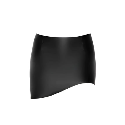 F305 scharzer Wetlook Minirock von Noir Handmade Libido Collection - S / schwarz - Minirock