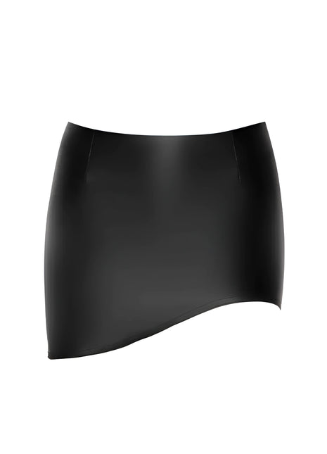 F305 scharzer Wetlook Minirock von Noir Handmade Libido Collection - S / schwarz - Minirock