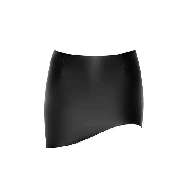 F305 scharzer Wetlook Minirock von Noir Handmade Libido Collection - S / schwarz - Minirock