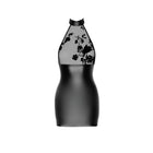 F311 Powerwetlook Minikleid mit Tüll von Noir Handmade - S / schwarz - Minikleid