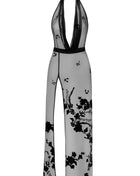 F312 langes Kleid aus Netzmaterial von Noir Handmade - S / Black - langes Kleid