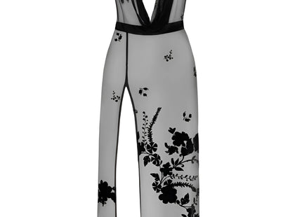 F312 langes Kleid aus Netzmaterial von Noir Handmade - S / Black - langes Kleid