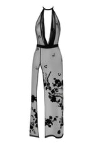 F312 langes Kleid aus Netzmaterial von Noir Handmade - S / Black - langes Kleid