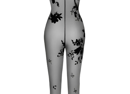F315 Bodystocking aus Netzmaterial mit Samtaufdruck von Noir Handmade - Overall