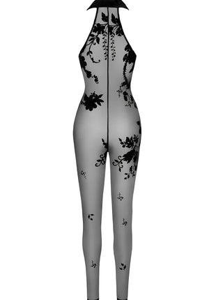 F315 Bodystocking aus Netzmaterial mit Samtaufdruck von Noir Handmade - Overall