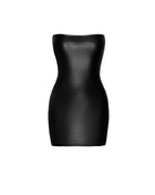 F317 Snake Wetlook Miniklied von Noir Handmade - S / Black - Minikleid
