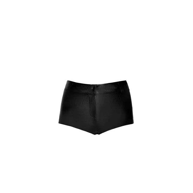 F318 Snake Wetlook Shorts von Noir Handmade - S / Black - Damen-Shorts