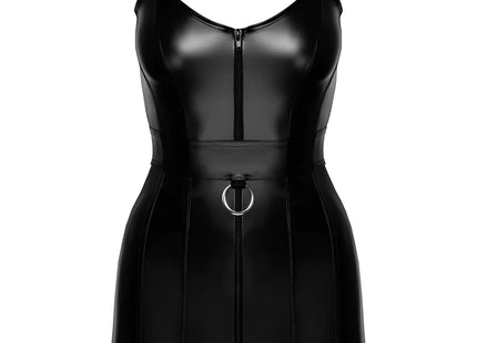 F320 Wetlook Minikleid mit Ring von Noir Handmade - S / schwarz - Minikleid
