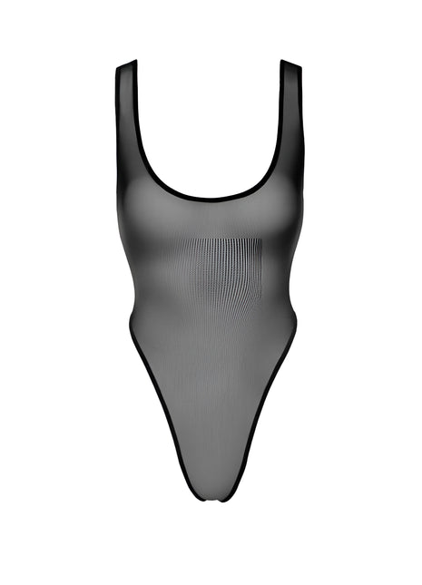 F322 Body aus Netzmaterial von Noir Handmade - S / Black - Bodys