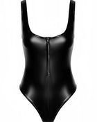 F333 Wetlook Body mit Frontreißverschluss von Noir Handmade - S / schwarz - Body