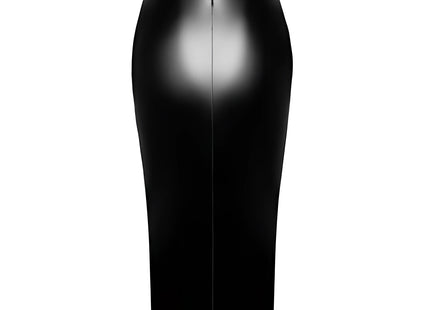 F336 langes Wetlook Kleid von Noir Handmade - langes Kleid