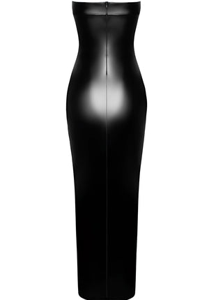 F336 langes Wetlook Kleid von Noir Handmade - langes Kleid