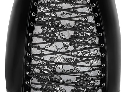F341 Minrock mit Schnürung von Noir Handmade - S / schwarz - Minirock