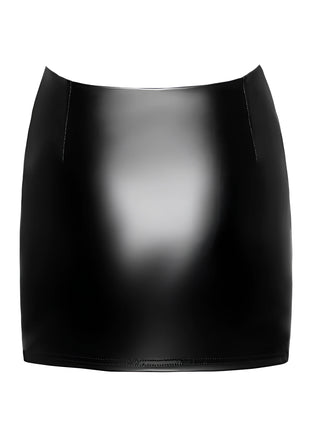 F345 Wetlook Minirock mit Strumpfband von Noir Handmade - Minirock
