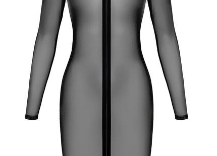 F347 halblanges Kleid aus feinem Netz von Noir Handmade - S / schwarz - halblanges Kleid