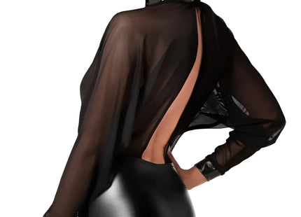 F348 Tüll-Minikleid mit Wetlook von Noir Handmade - Minikleid