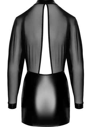 F348 Tüll-Minikleid mit Wetlook von Noir Handmade - Minikleid