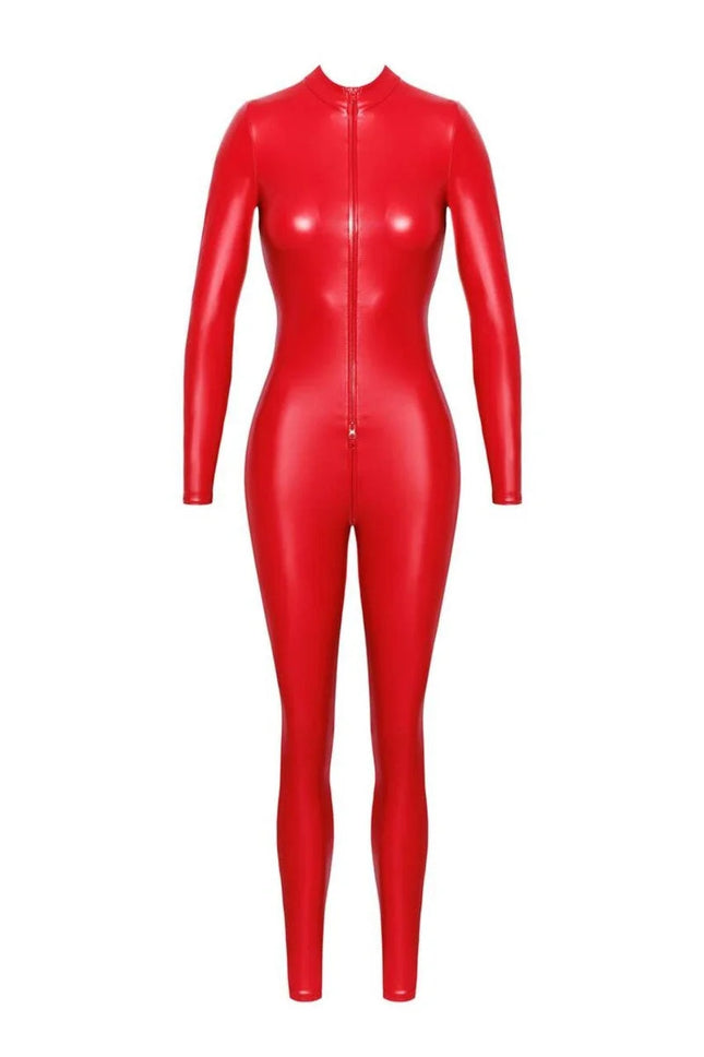 F353 Wetlook Overall von Noir Handmade Orgia Collection - S / Red - Overall