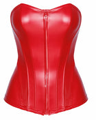 F355 Wetlook Corsagen-Top rot von Noir Hanndmade Orgia Collection - S / Red - Korsetts