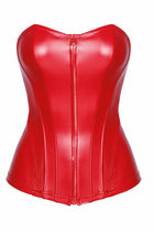 F355 Wetlook Corsagen-Top rot von Noir Hanndmade Orgia Collection - S / Red - Korsetts