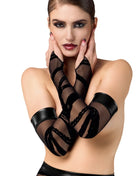 F361 Bondesque Opera-Handschuhe mit Daumenschlaufe von Noir Handmade - S/M / schwarz - Armstulpen