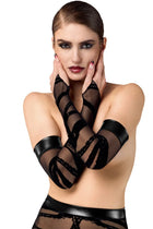 F361 Bondesque Opera-Handschuhe mit Daumenschlaufe von Noir Handmade - S/M / schwarz - Armstulpen