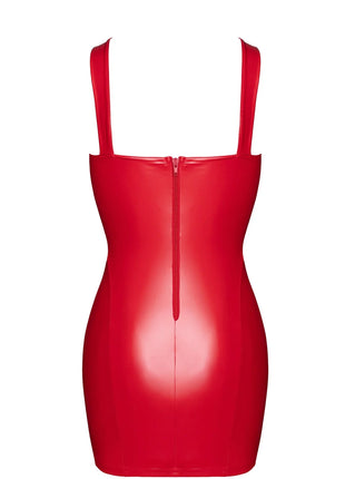 F364 rotes Bombshell Minikleid mit Schnürung von Noir Handmade - Minikleid