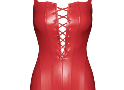 F364 rotes Bombshell Minikleid mit Schnürung von Noir Handmade - XS / Red - Minikleid