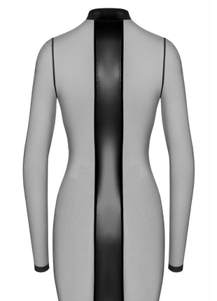 F369 Crossfire Netz und Wetlook Minikleid von Noir Handmade - Minikleid