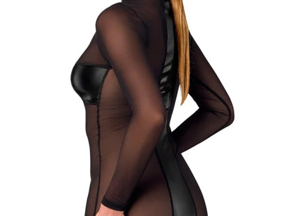 F369 Crossfire Netz und Wetlook Minikleid von Noir Handmade - Minikleid