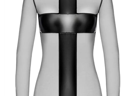 F369 Crossfire Netz und Wetlook Minikleid von Noir Handmade - XS / schwarz - Minikleid