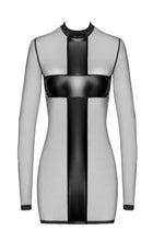 F369 Crossfire Netz und Wetlook Minikleid von Noir Handmade - XS / schwarz - Minikleid