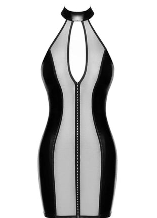F370 Luxuria Crystal Sheer Minikleid von Noir Handmade - XS / schwarz - Minikleid