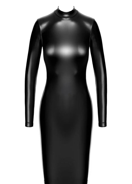 F371 Luxuria Crystal Sheer Midikleid von Noir Handmade - XS / schwarz - halblanges Kleid