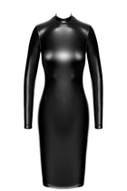 F371 Luxuria Crystal Sheer Midikleid von Noir Handmade - XS / schwarz - halblanges Kleid